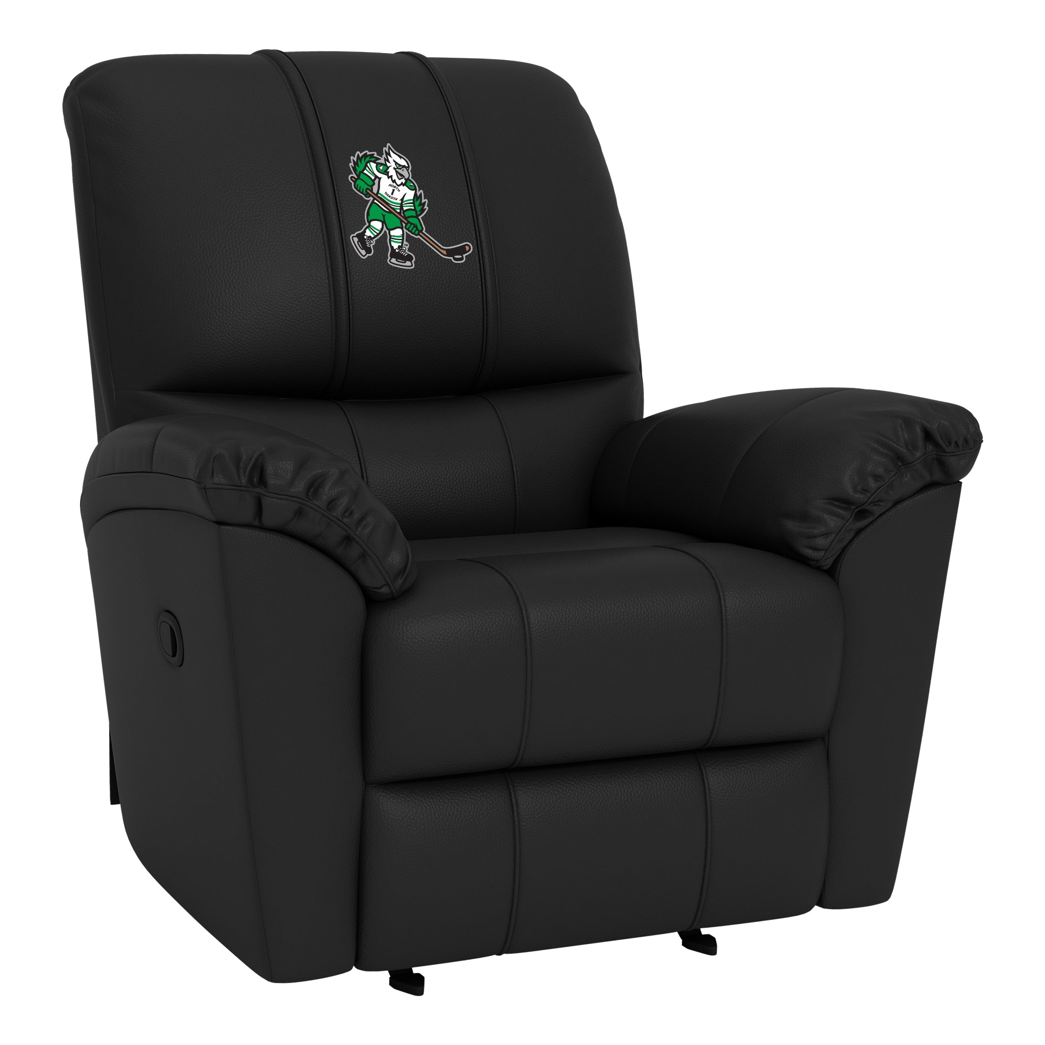 Rocker Recliner with University of North Dakota Hockey Mascot Logo