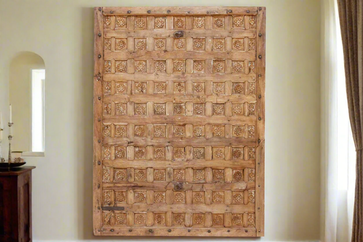 18th Century Bikaner Carved Ceiling Panel