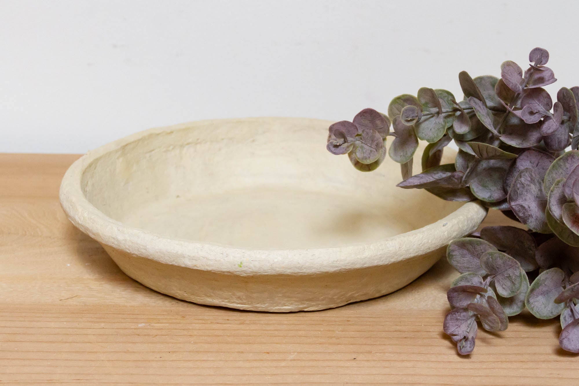 12" Natural White Paper Mache Plate