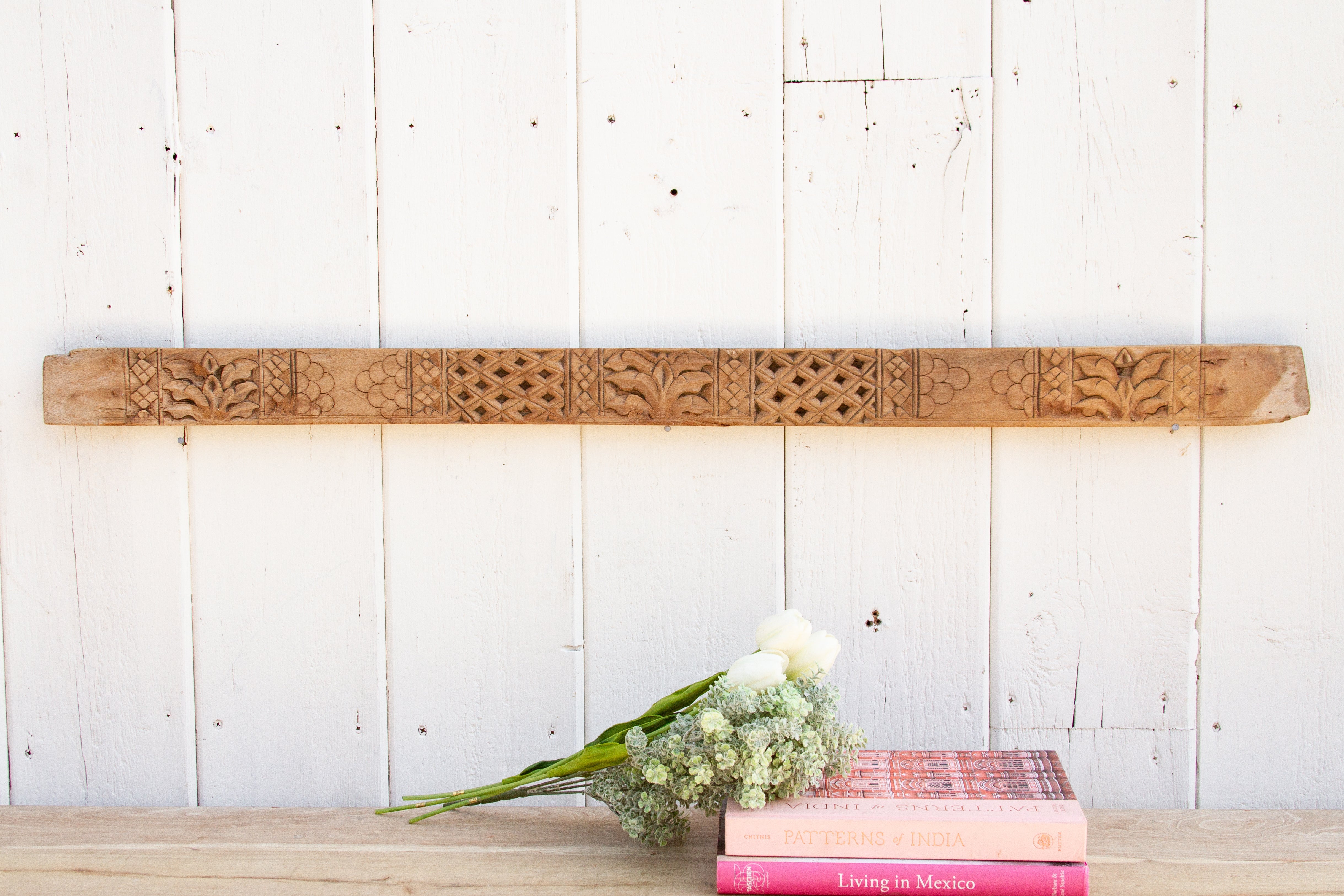 1800's Carved Varanasi Teak Lintel