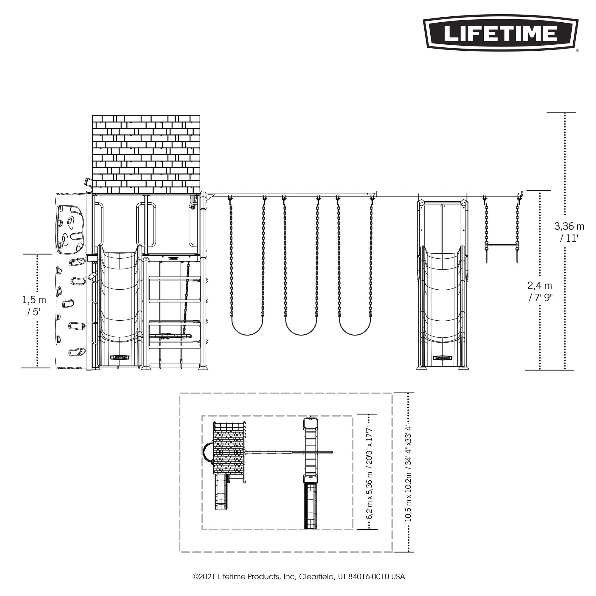Lifetime Big Stuff Deluxe Swing Set Playset - Earthtone - 91080