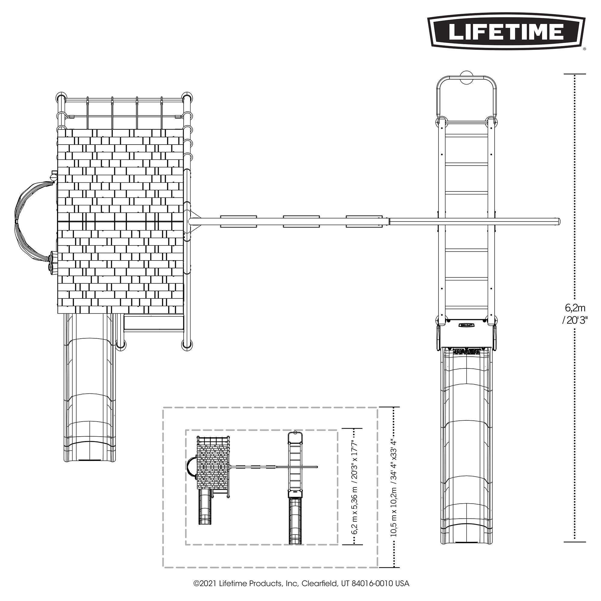 Lifetime Big Stuff Deluxe Swing Set Playset - Earthtone - 91080