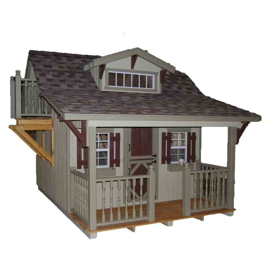 Little Cottage Co. The Craftsman With Slide Playhouse Kit