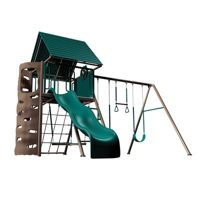 Lifetime Big Stuff Swing Set with Bucket Swing and Children's Picnic Table - Earthtone - 91109