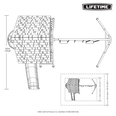 Lifetime Big Stuff Swing Set with Bucket Swing and Children's Picnic Table - Earthtone - 91109